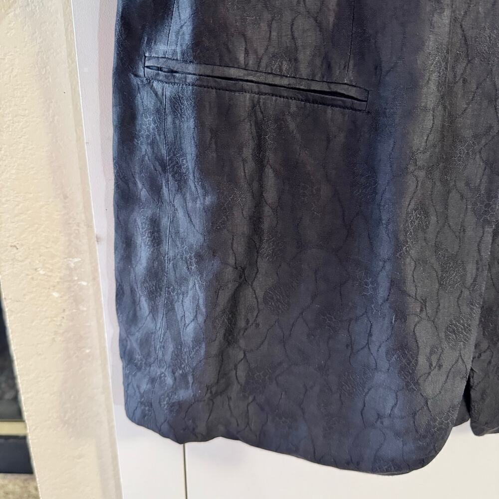 Vintage Giorgio Armani Textured Silk Women’s Blazer Jacket Blue Size 44 / US 8 - Picture 3 of 8
